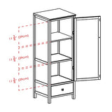 Winsome 94402 Pantry Cupboard with Door, Antique Walnut Winsome