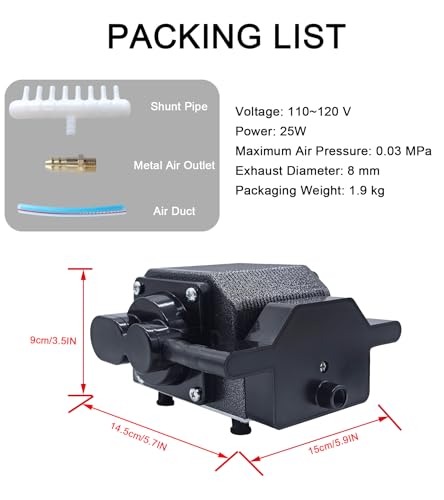 OMATAT Air Assist for Laser Engraver, 54 L/Min Strong Airflow Air Assist for La-ser Cutting and Laser Engraving, Remove Smoke, Low Noise Air Assist Pump with Adjustable Knob (110V) OMATAT