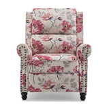 UIXE Pushback Recliner Chair, Fabric Armchair Push Back Accent Chair, Rivet Trim Club Chair Home Theater Overstuffed Single Sofa Reading Seat for Living Room, Pattern