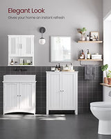 VASAGLE White Bathroom Floor Storage Cabinet with 2 Adjustable Shelves VASAGLE