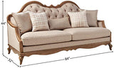 ACME Chelmsford Sofa w/5 Pillows - 56050 - Beige Fabric & Antique Taupe Acme