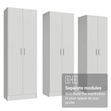 Madesa Wardrobe Armoire Closet Storage Cabinet, 6 Doors, 15 Utility Shelves, 71 Inch Wooden Organization Unit, White Madesa