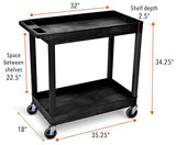 Stand Steady Original Tubstr 2 Shelf Utility Cart/Service Cart Supports up to 400 lbs. - Heavy-Duty Storage Cart for Garage, Warehouse, Kitchens, Stand Steady