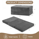 feliz home 6-Inch Tri-Fold Mattress Twin Size - Foldable Futon Sofa Bed with Removable Washable Cover, Folding Memory Foam Futon Mattress | Non-Slip Bottom & Carry Handles for Guest, Camping, Dorm feliz home