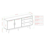 Walker Edison Mid-Century Modern Wood Kitchen Buffet Sideboard Entryway Serving Storage Cabinet Doors-Dining Room Console, 70 Inch, Acorn Walker Edison