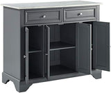 Crosley Furniture Avery Kitchen Island with Storage Shelves, Microwave Stand, Coffee Bar, Gray Crosley Furniture