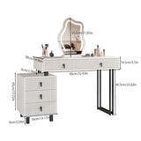 KDCAS Vanity Desk with Mirror and Lights| Small Makeup Vanity Set with Adjustable Cabinet & 5 Drawers Storage| Modern Dressing Table for Small Spaces & Bedroom(White and Black) KDCAS