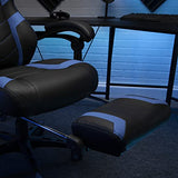 RESPAWN 110 Ergonomic Gaming Chair with Footrest Recliner - Racing Style High Back PC Computer Desk Office Chair - 360 Swivel, Adjustable Lumbar Support, Headrest Pillow, Padded Armrests - 2021 Blue RESPAWN