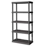 Sterilite 5 Shelf Gray Shelves Legs 1 Pack 01553V01 Unit, Flat, 1-Pack Sterilite