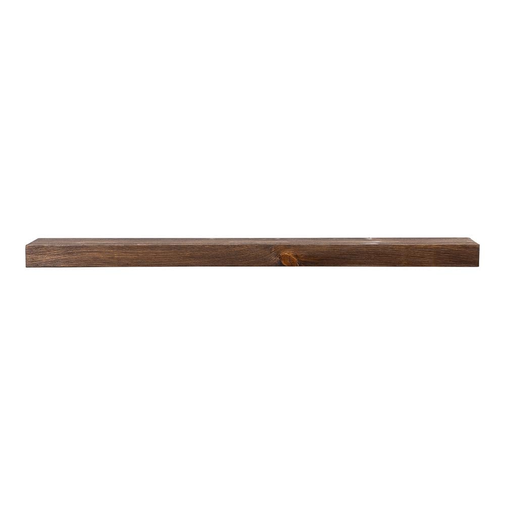 Modern Ember Vara Wood Mantel Shelf - 54 Inch Floating Provincial | 3 Inch Height - Variations in Grain and Natural Distresssing | Wooden Floating Wall Mounted Shelf - for Fireplaces & Décor