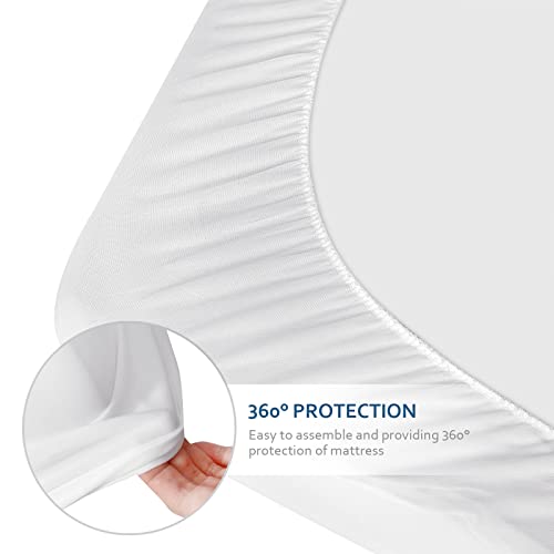 Cot Sheets 31" x 75"(2 Pack), Cot Fitted Sheet Ultra Soft and Breathable Snug Fit for Narrow Twin Mattress/Camp Bunk Beds/RVs Bunk/Guest Beds/Army Cots/Trifold Mattress Grey and White, Cover Only Moonsea
