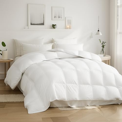 Beautyrest Goose Down Fiber Comforters Twin Size, Lightweight Blanket/Duvet Insert for Summer and Hot Sleepers, 100% Cotton Fabric, 8 Corner Tabs, Hotel Collection Down Fiber Blanket, 68x90 Inch Beautyrest