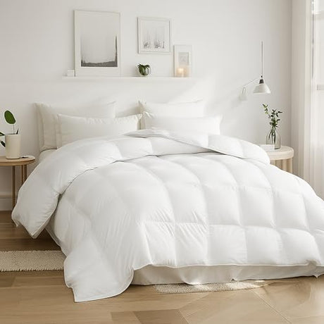 Beautyrest Goose Down Fiber Comforters Twin Size, Lightweight Blanket/Duvet Insert for Summer and Hot Sleepers, 100% Cotton Fabric, 8 Corner Tabs, Hotel Collection Down Fiber Blanket, 68x90 Inch Beautyrest