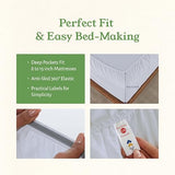 California Design Den King Size Sheets Set - Soft 100% Organic Cotton, Crisp Percale Sheets with Deep Pockets, Breathable and Durable Bedding Set - White California Design Den