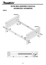 Powell Espresso Twin/Full Bunk Bed with Built-In Ladder and Detachable Design Powell