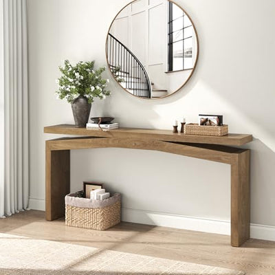 Epecoya Console Tables for Entryway 63-Inch, Wooden Sofa Tables Narrow Long Behind Couch Farmhouse, Modern Entryway Tables Rectangular for Entrance, Home, Living Room, Natural Brown