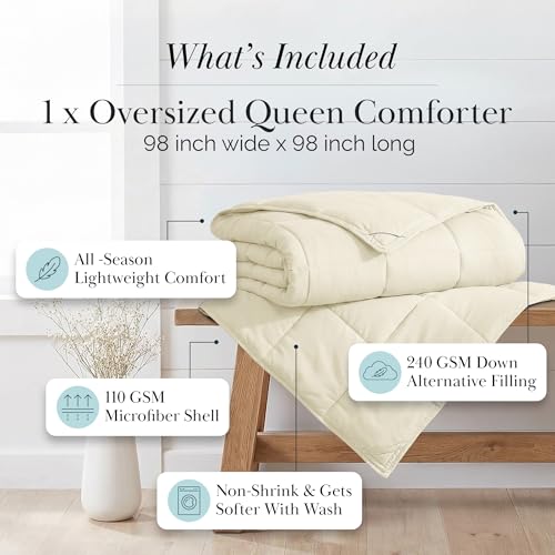 Southshore Fine Living, Inc. Full/Queen Comforter, Premium Quality All-Season Down-Alternative Comforter, Queen/Full Size, Cream Southshore Fine Living, Inc.
