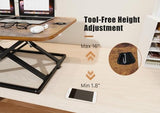 JOY worker Standing Desk Converter, 31 Inch Compact Height Adjustable Stand up Desk Riser, Ultra Low Profile Sit to Stand Table for Laptop Riser Workstation, Rustic Brown JOY worker