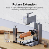 Longer Rotary Extension for Nano Series， Ray5 Series， B1 Series, Other Frame Engraving Machines (Must with 12 Pcs Riser), Y-axis Rotary Roller for Engraving Cylindrical Objects, Wine Glass, Tumbler Longer