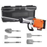 VEVOR Demolition Jack Hammer, MAX 2200W Electric Jackhammer Heavy Duty, 1350 BPM Concrete Breaker, 6pcs Chisels Bit Chipping with Case VEVOR