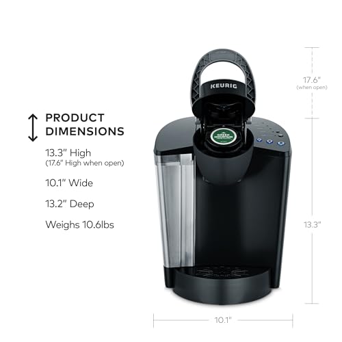 Keurig K-Classic Single Serve K-Cup Pod Coffee Maker, with 3 Brew Sizes, 48oz Removable Reservoir, Black Keurig