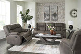 Signature Design by Ashley First Base Modern Faux Leather Rocker Recliner, Gray Signature Design by Ashley