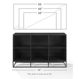 Crosley Furniture Enzo 6 Cube Record Storage Media Player Stand, Vinyl Records Holder, Black Crosley Furniture