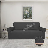 Easy-Going 100% Waterproof Couch Cover, Dual Waterproof Sofa Cover, Stretch Jacquard Sofa Slipcover, Furniture Protector for Kids, Pets, Dog and Cat (Sofa, Dark Gray) Easy-Going
