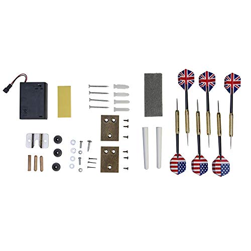 DMI Sports Paris Bristle Dartboard Cabinet Sets - Includes LED Lighting or Electronic Scoring Option, Rustic Grey (D4400W) DMI Sports