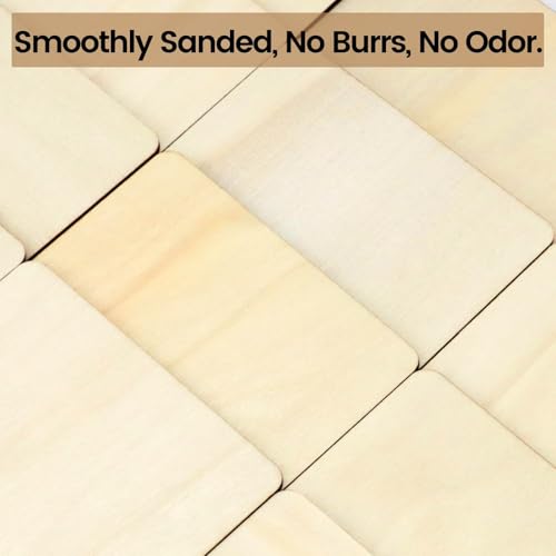KUQQI 36Pcs 4x4 Inch Blank Unfinished Wood Pieces for Laser Engraving, Wood Carving, Painting, Coaster Making, and DIY Arts Craft Projects KUQQI