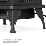 mollie 21-Inch Electric Fireplace Stove 1500W Portable Indoor Freestanding Fireplace Heater with Flame Effect and Adjustable Temperature, Overheating Protection (Black) mollie