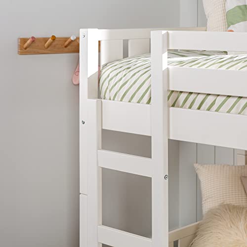 Dante Solid Wood Stackable Twin Bunk Bed in White by Walker Edison - WoodArtSupply