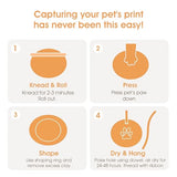 Pearhead Pet Paw Print Keepsake Ornament Kit, Memorial Clay Paw Impression for Dogs & Cats, DIY Hanging Pet Memorial with Ribbons, Pet Keepsake Gift