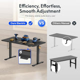 FLEXISPOT Electric Adjustable Workbench, 48x30 Inches Ergonomic Worktable for Garage, Workshop, Office and Home, Spacious Desktop for Woodworking Sewing and Crafts, Black FLEXISPOT
