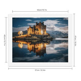 LKHDS A Castle by The Lake Paint by Numbers Kit for Adults Beginners, DIY Acrylic Painting Without Frame, Canvas Painting for Wall Art Home Decor Gift, 40x50cm LKHDS