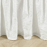 Lush Decor Ruched Ruffle Elastic Easy Wrap Around Bed Skirt Single Queen/King/Cal King Off White - Queen Bed Skirt - Dust Ruffle - Cream Bedskirts Lush Decor