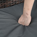 EMKK Patio Furniture Sets, 6 Piece Outdoor Wicker Rattan Sectional Sofa with Tempered Glass Coffee Table, Couch, Loveseat, Chairs with Cushions Conversation Garden, 1-Dark Gray EMKK