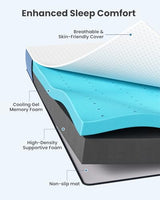 PERLECARE 3 Inch Firm Mattress Topper Full Size, Cooling Gel-Infused & Bamboo Charcoal Memory Foam Bed Topper for Pressure Relief, High-Density Mattress Pad with Removable Cover PERLECARE