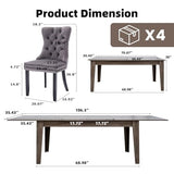 SoarFlash 5 Piece Extendable Dining Table Set for 4-8 Person, Wooden Dining Room Table with 4 Chairs for Gatherings, Meeting for Small Kitchens, Dining Office Areas(Grey/Grey) SoarFlash