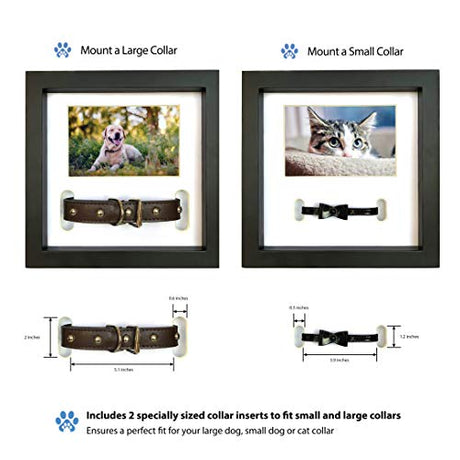 PAWCEPTIVE Dog Memorial Picture Frame with 5 Display Options- Dog Collar Memorial Frame Gift - Cat or Dog Pet Loss Gift for a Grieving Friend - Pet Remembrance Gift and Sympathy Photo Keepsake PAWCEPTIVE