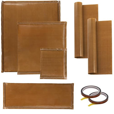 Eorbow 8 Pack Heat Press Pillow Mat Kit, 4 Size Teflon Heat Pressing Transfer Pillows, 2 Teflon Paper Sheets and 2 Heat Resistant Tapes for Sublimation Projects, Heat Press Accessories