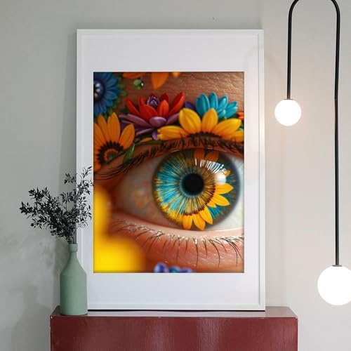 TZTTZT Diamond Art Kits for Adults - Eye Blossoms Floral Kaleidoscope Diamond Painting Kits for Adults Beginner, 12x16 in Frameless Diamond Painting Kit for Home Wall Decor TZTTZT