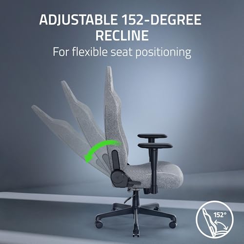 Razer Iskur V2 X Ergonomic Gaming Chair: Built-in Lumbar Support - Widened Seat - High Density Foam Cushions - Adjustable 152 Degree Recline - 2D Armrests - Plush Fabric Finish - Light Gray Edition Razer