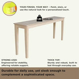 International Concepts Shaker Console Table, 72-Inch Long, Solid Parawood, Unfinished IC INTERNATIONAL CONCEPTS