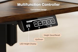 EcoZen Standing Desk Electric Height Adjustable Desk 55 x 33.5 Inches L Shaped Sit Stand up Desk, Computer Home Office Desk Memory Preset with Two-Piece Fir Wood Desktop (Vintage Brown, 55*33.5 Inch) EcoZen