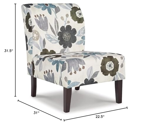 Signature Design by Ashley Triptis Floral Armless Accent Chair, White, Blue & Gray Signature Design by Ashley