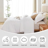 Whitney Home Textile White Duvet Cover Set Twin Size - 2 Piece Luxury Soft Cooling Duvet Cover with Zipper Closure and Pillow Sham, Breathable Washed Brushed Microfiber, Comforter Not Included Whitney Home Textile