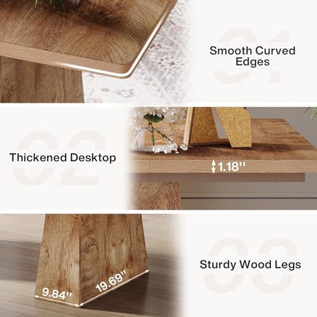 Tribesigns 63-Inch Executive Desk, Large Office Computer Desk with Double Pedestal, Modern Simple Workstations Writing Table Conference Table Business Furniture for Home Office, Natural Tribesigns