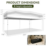 Aoxun 10x20 Pop Up Canopy Tent with 6 Removable Sidewalls, One Push Party Tent Waterproof Outdoor Canopy with 3 Adjustable Height, Portable Tents for Parties, Wedding, Commercial, Market Aoxun