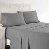 Clara Clark Bed Sheets, Premier 1800 Series Bed Sheet Set, Deep Pocket, Wrinkle, Fade, Stain Resistant, Luxury Soft Bedding Sheets & Pillowcases, Queen, Frost Grey Clara Clark